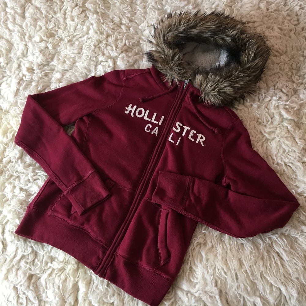 Hollister Sherpa Lined Full-zip Hoodie with Fur